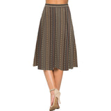 tribal print 2A Mnemosyne Women's Crepe Skirt (Model D16)
