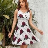 V-Neck Sleeveless Dress (NZ022)  Frocks