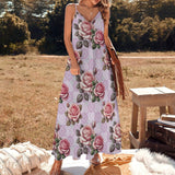 Vintage Roses Spaghetti Strap Ankle-Length Dress Long dress