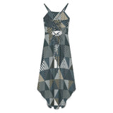 Women&#039;s High-Low Spaghetti Strap Dress Tailcoat skirt