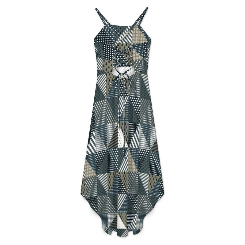 Women&#039;s High-Low Spaghetti Strap Dress Tailcoat skirt