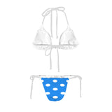 Polka Dot on Blue Women's Halter String Bikini Set