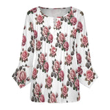 Women&#039;s Ruffled Petal Sleeve Top Women's ruffled petal sleeve top