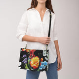 floral garden colorful print 4A PU Leather Handbag-Small (Model 1747)