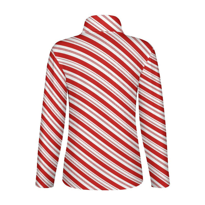 Candy Cane Women&#039;s Long Sleeve Yoga Shirt