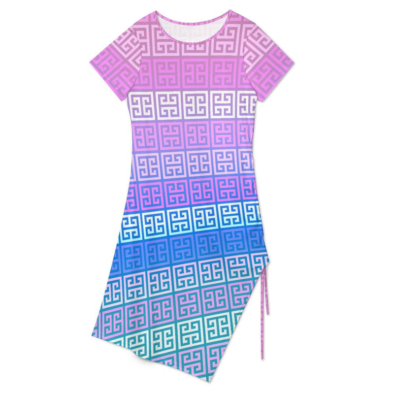 Drawstring Slit Hem Dress Split Dress