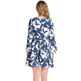 Lantern Sleeve Deep V-Neck Short Dress