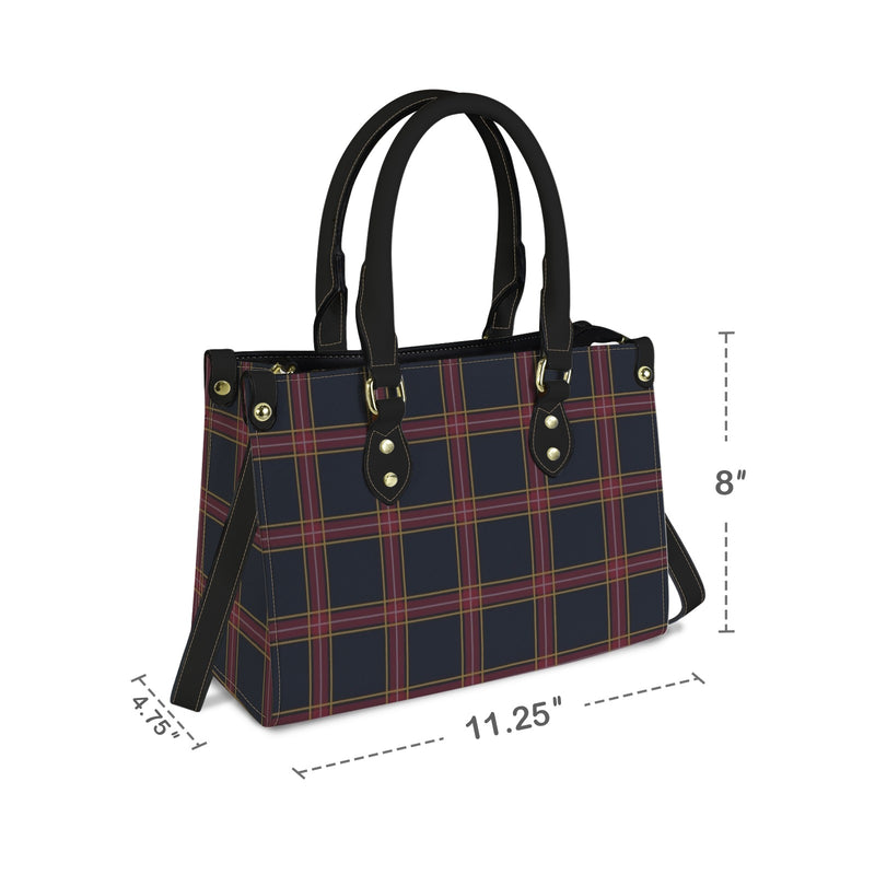 large plaid yoga_leggings_template-Recovered-Recovered PU Leather Handbag-Small (Model 1747)