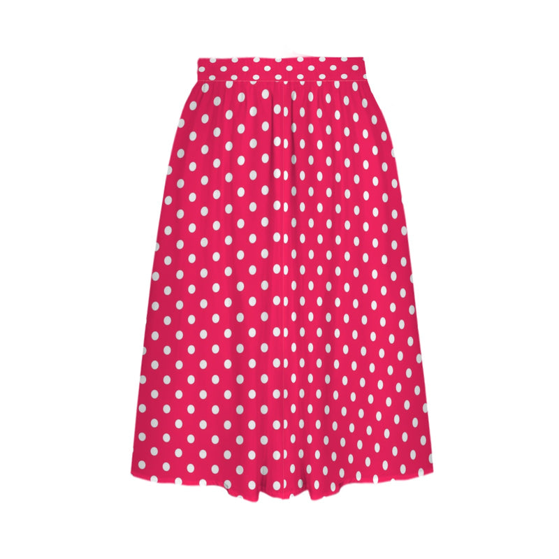 Polka Dots Waist Pocket Midi Skirt