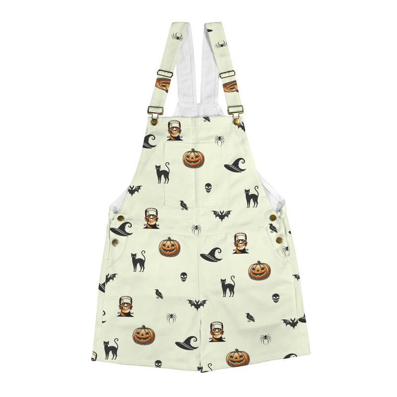 halloween frankenstein print Unisex Shorts Suspender Jumpsuit (Model L78)