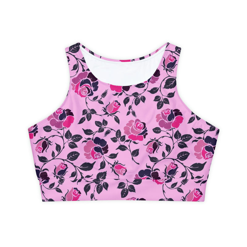 Fully Lined, Padded Sports Bra (AOP) - Objet D'Art