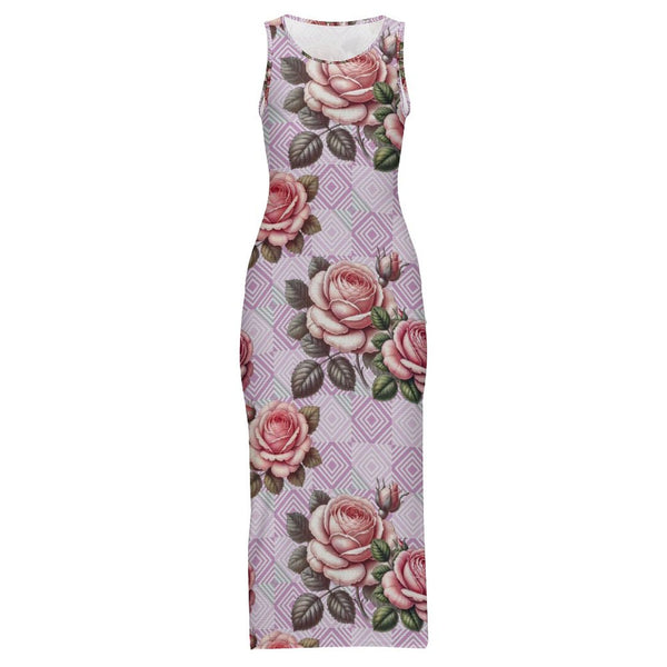 Sleeveless Bodycon Side Slit Long Dress Split cheongsam