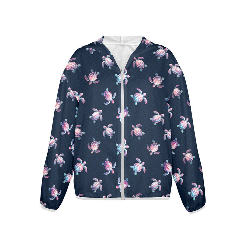 seaturtleprint Women's Lightweight Sun Protection Hoodie (Model H62)