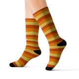 Retro Orange and Yellow Striped Socks