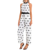 Halter Neck Buckle Belted Jumpsuit