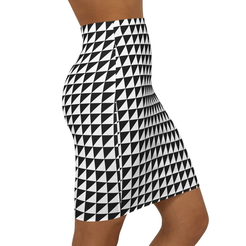 Stylish Geometric Pencil Skirt, Modern Office Wear, Trendy Outfit, Casual Evening Style, Fashion Statement Skirt