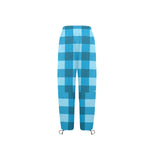 blue plaid print 3 Women's Quick Dry Cargo Sweatpants (Model L65)