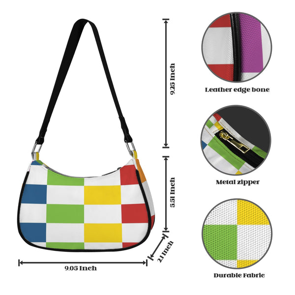 Color Bars Women's Shoulder Bag-Black Strap