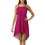 Women&#039;s High-Low Spaghetti Strap Dress Tailcoat skirt