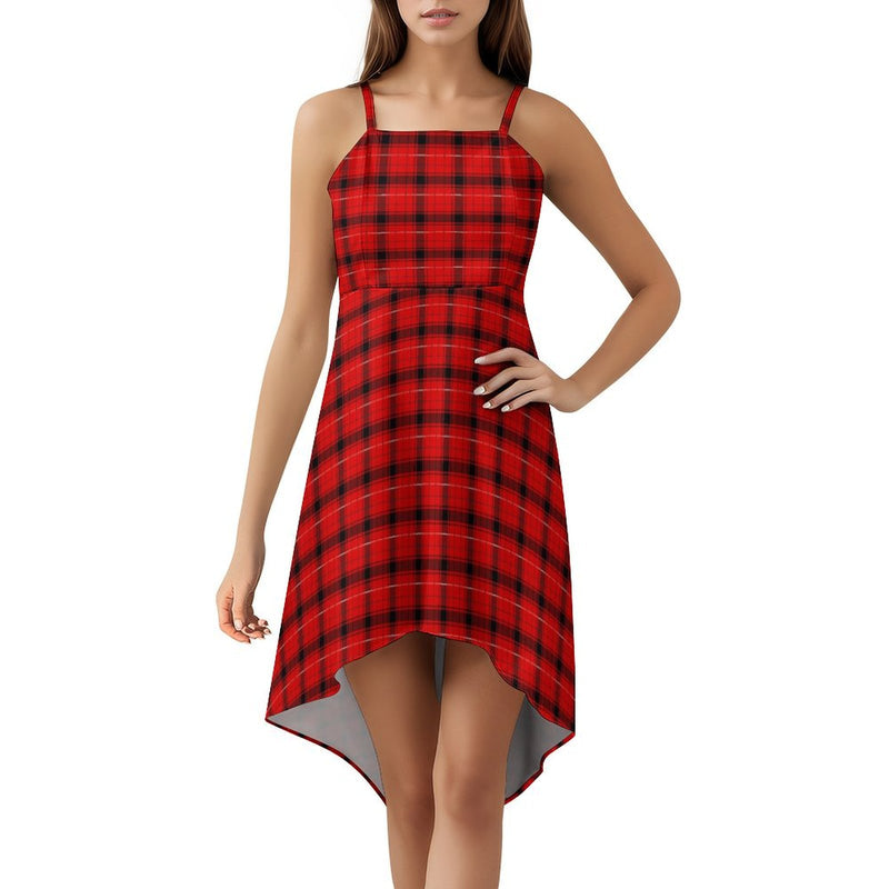 Women&#039;s High-Low Spaghetti Strap Dress Tailcoat skirt