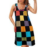 Sleeveless U-Neck Dress Sleeveless U-neck fake two piece dress