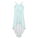 Women&#039;s High-Low Spaghetti Strap Dress Tailcoat skirt