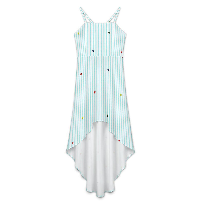 Women&#039;s High-Low Spaghetti Strap Dress Tailcoat skirt