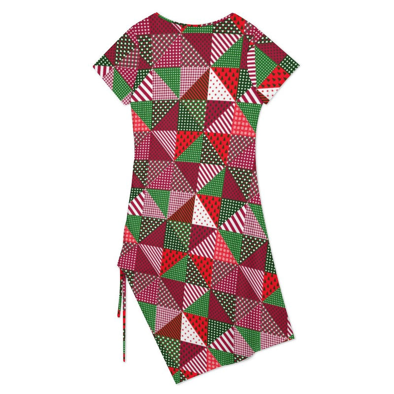 Drawstring Slit Hem Dress Split Dress