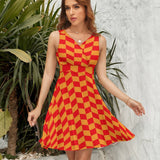 V-Neck Sleeveless Dress