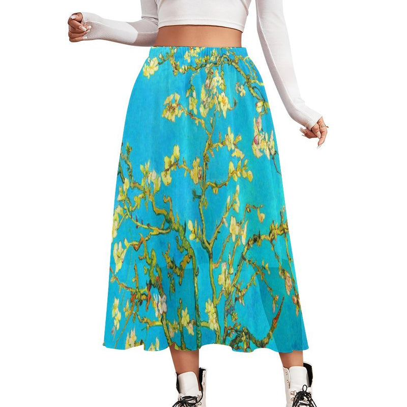 Van Gogh Almond Blossoms Double-Layer Chiffon Skirt Double layer Chiffon Skirt