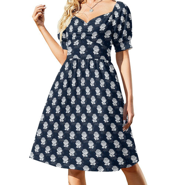 Sweetheart Neck Puff Sleeve Mini Dress (B271) Dress
