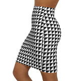 Stylish Geometric Pencil Skirt, Modern Office Wear, Trendy Outfit, Casual Evening Style, Fashion Statement Skirt