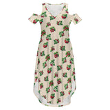 Cold Shoulder Long Split Dress with Pocket Dress