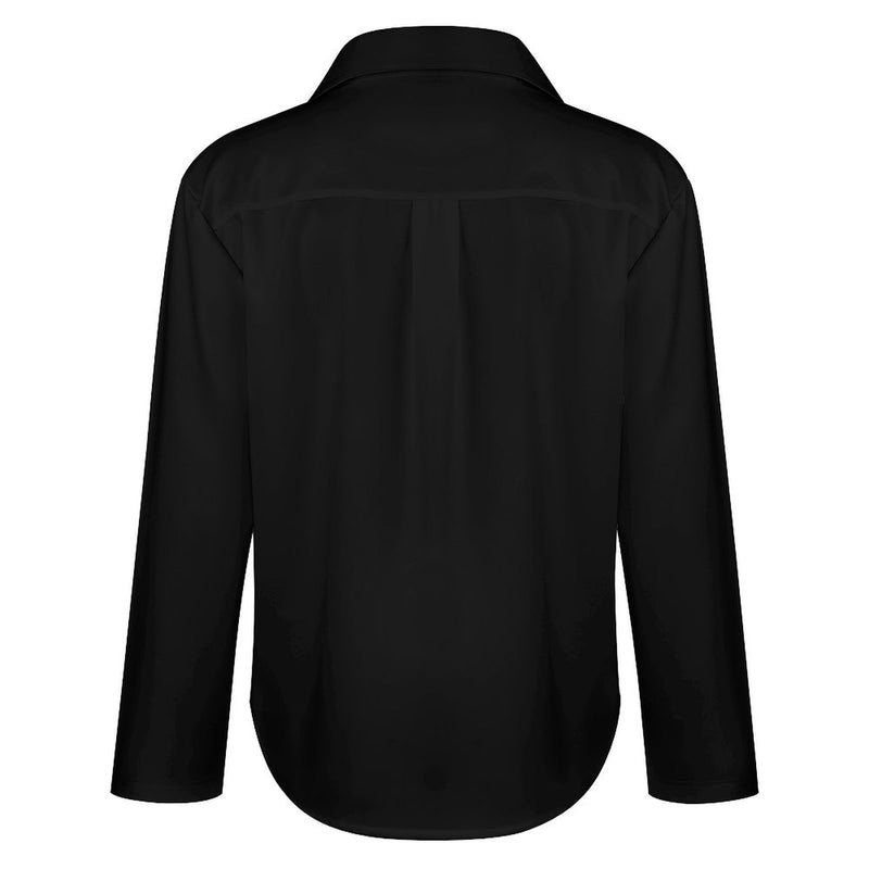 Cropped hem shirt Long Sleeve Blouse