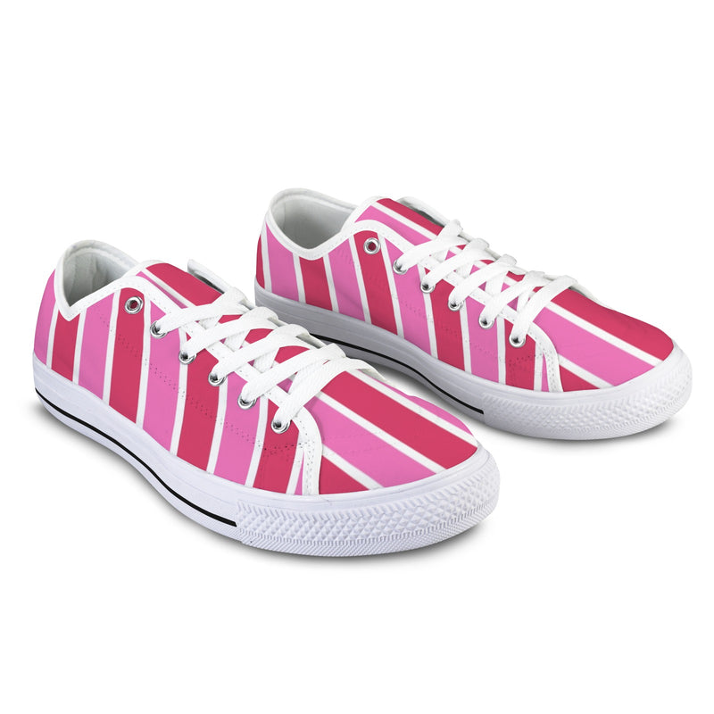 candy cane striped print 3B Seattle Low Top Men's Shoes (Model 1013-6)