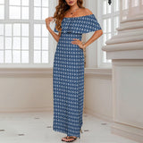 Peacefully Posh Women's Off Shoulder Ruffle Boat Neck Dress