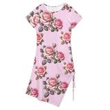 Drawstring Slit Hem Dress Split Dress