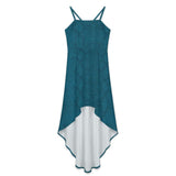 Women&#039;s High-Low Spaghetti Strap Dress Tailcoat skirt