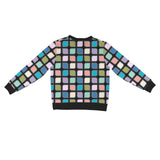 corner square print 9 Women's Ribbed Cardigan (Model H73)