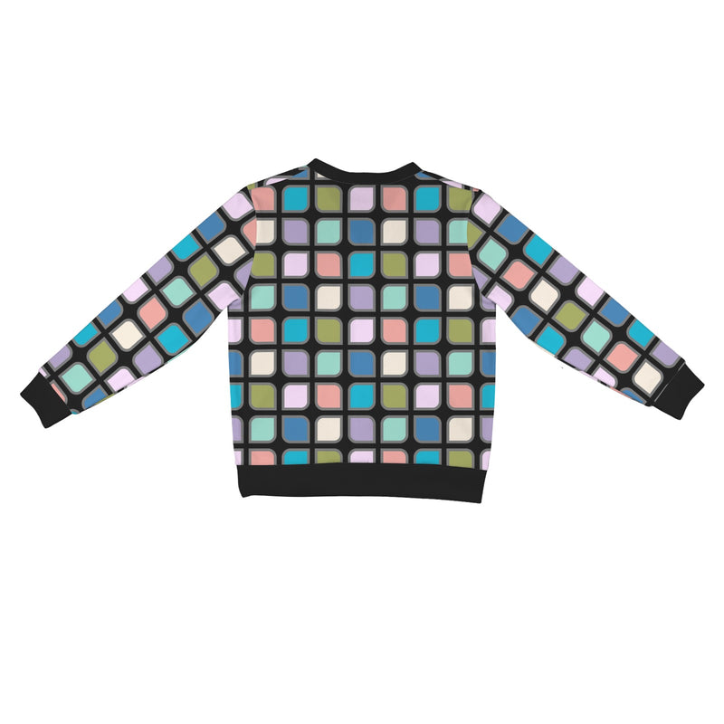 corner square print 9 Women's Ribbed Cardigan (Model H73)