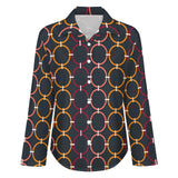 Long Sleeve Blouse (B648) Cropped hem shirt