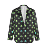 alien listener 2 Women's All Over Print Blazer (Model H64)