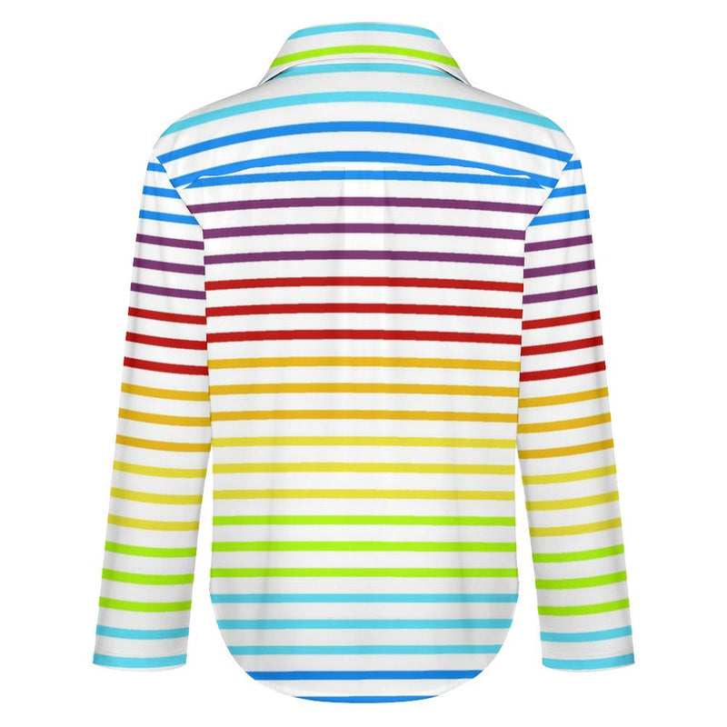 Long Sleeve Blouse (B648) Cropped hem shirt