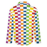 Long Sleeve Blouse (B648) Cropped hem shirt