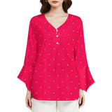 Women&#039;s V-Neck Petal Sleeve Blouse Petal sleeve top
