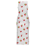 Sleeveless Bodycon Side Slit Long Dress Split cheongsam