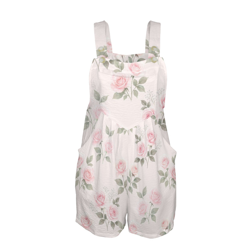 Sweet Rose Women's Pocket Bib Short Romper