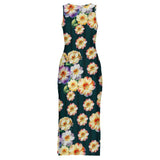 Sleeveless Bodycon Side Slit Long Dress Split cheongsam