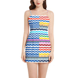 Sleeveless Square Neckline Spaghetti Strap Mini Dress
