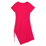 Split Dress Drawstring Slit Hem Dress